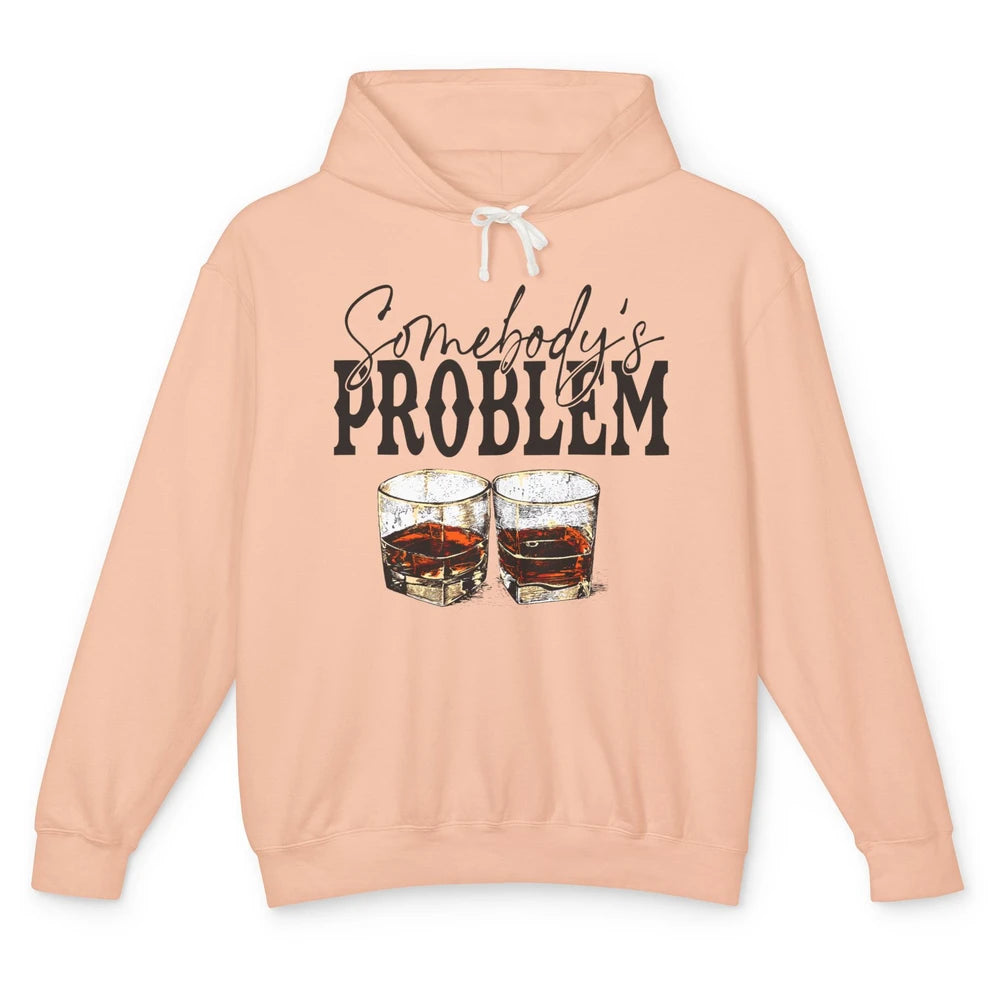 Leopard Whiskey Somebody's Problem Western Country Cowboy Unisex Lightweight Hoodie