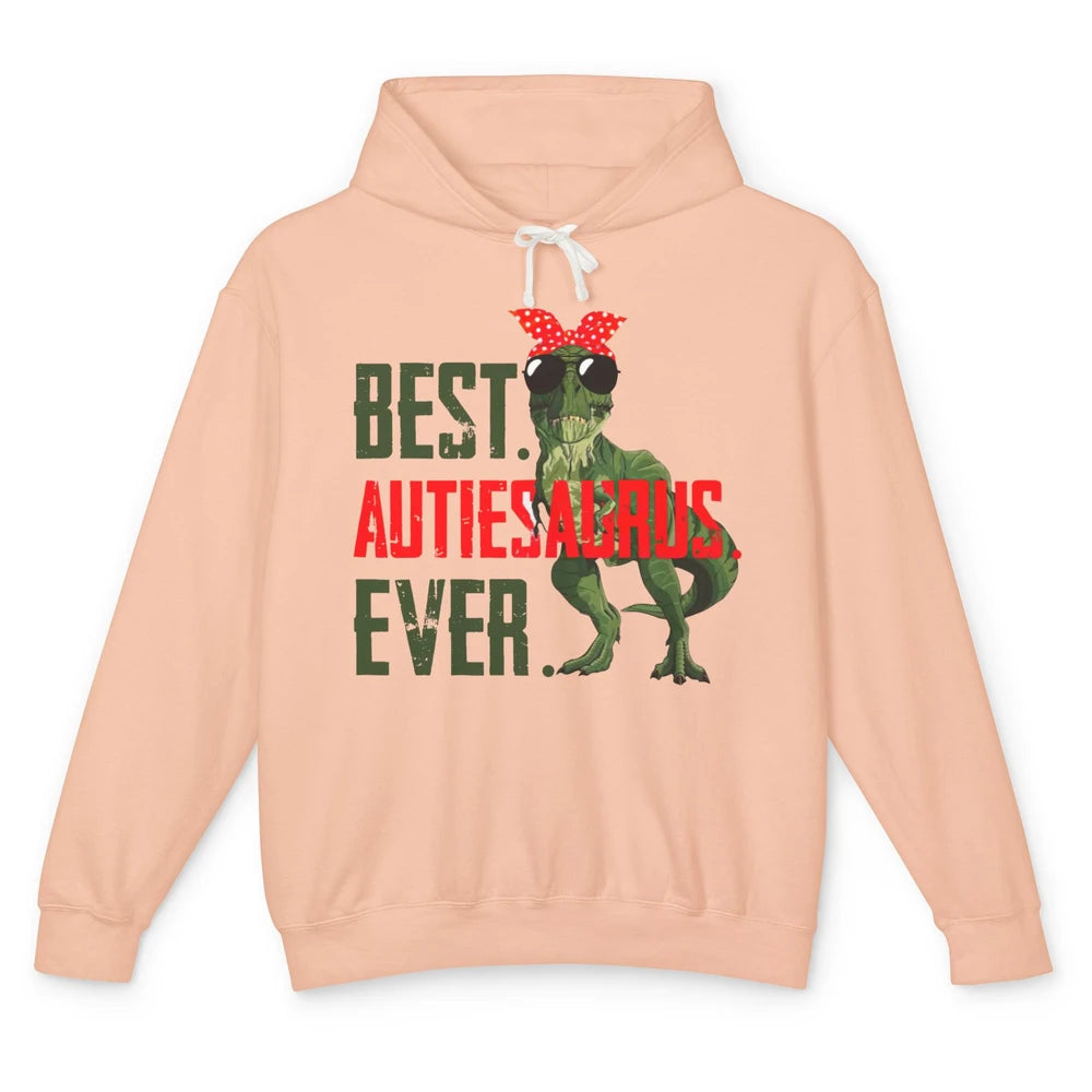 Retro Funny T Rex Best Auntiesaurus Ever Dinosaur Aunt Gift Unisex Lightweight Hoodie