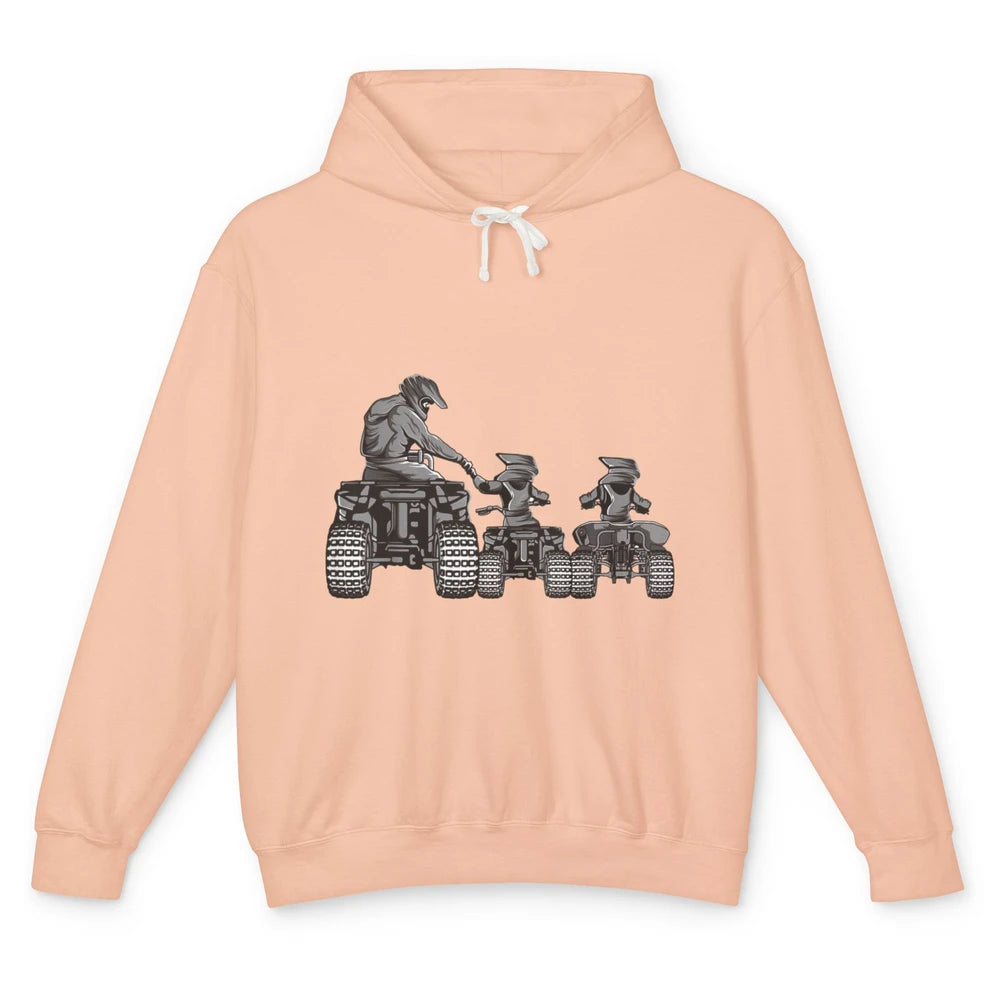 Quad Bike Father And Son Four Wheeler ATV SXS Life Offroad Unisex Lightweight Hoodie