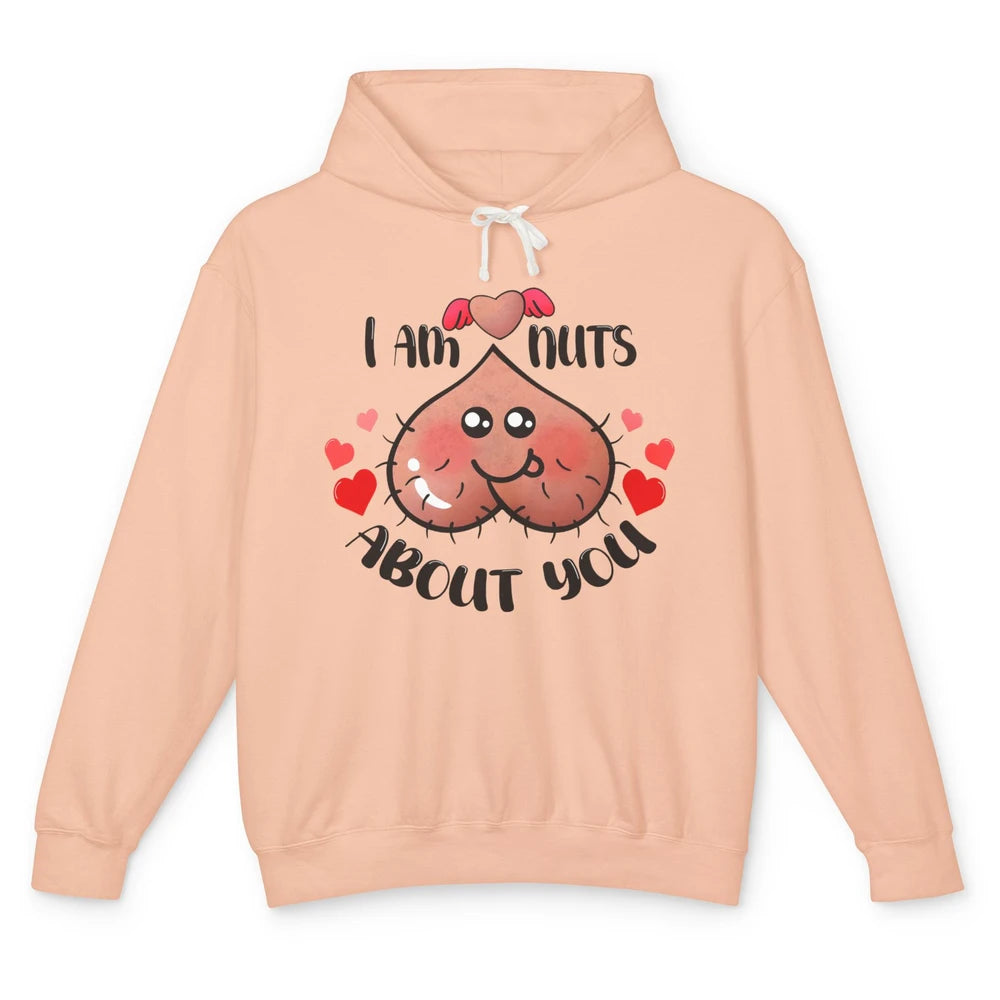 Funny Ball I'm Nut About You Happy Valentine Day Anniversary Unisex Lightweight Hoodie