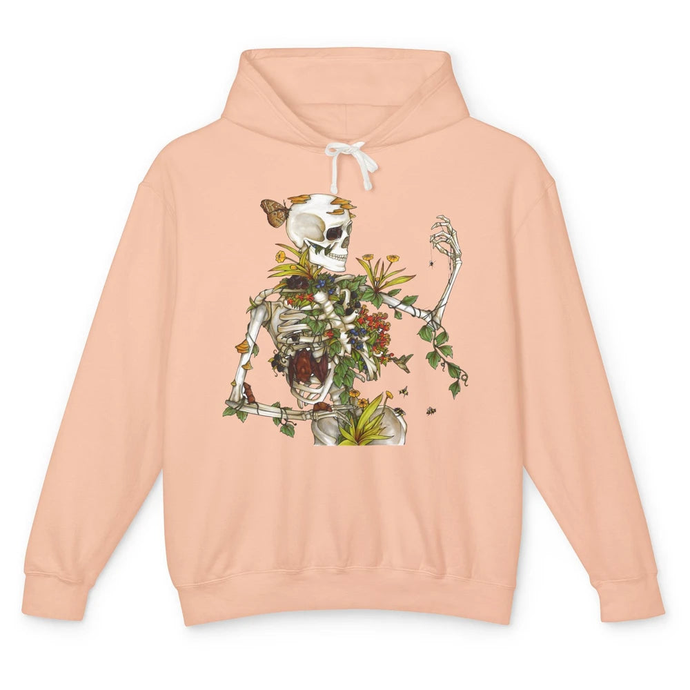 Skeleton Plant Bones and Botany Gardening Plant Lovers Unisex Lightweight Hoodie