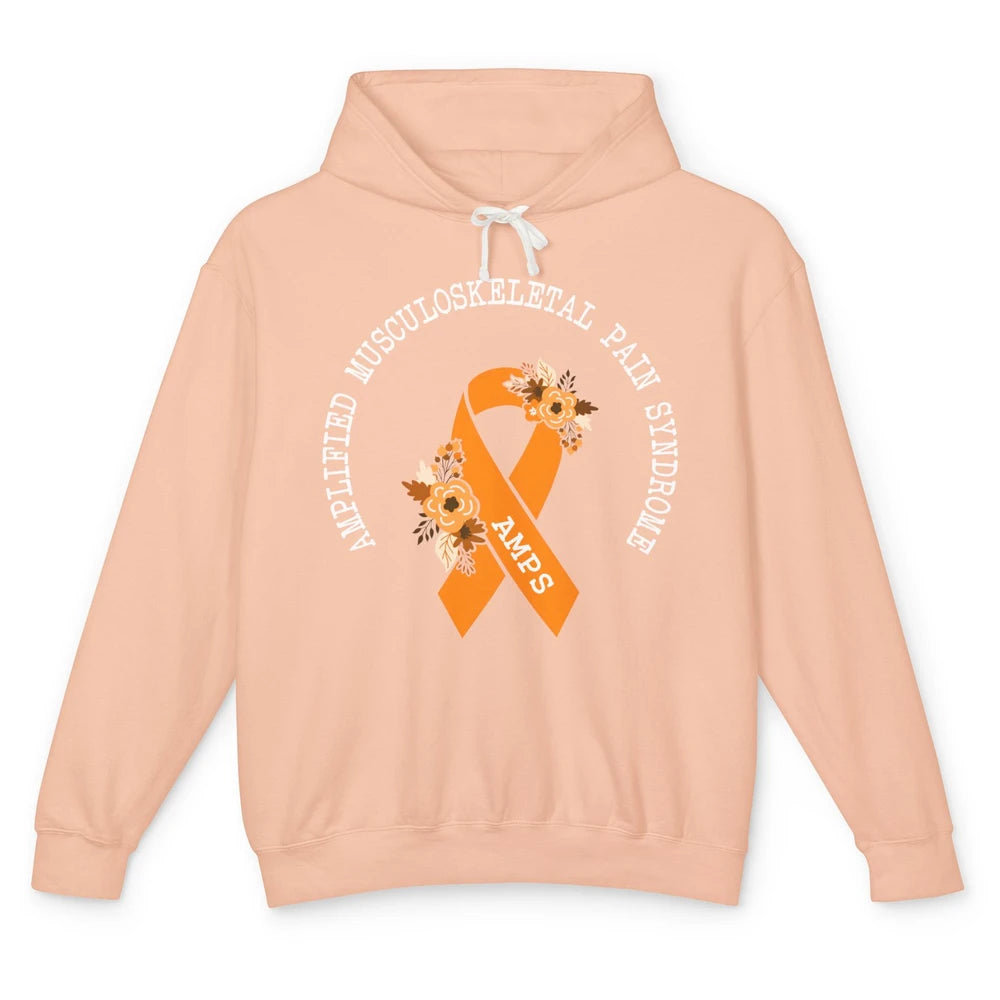 Amplified Musculoskeletal Pain Syndrome AMPS Orange Ribbon Unisex Lightweight Hoodie