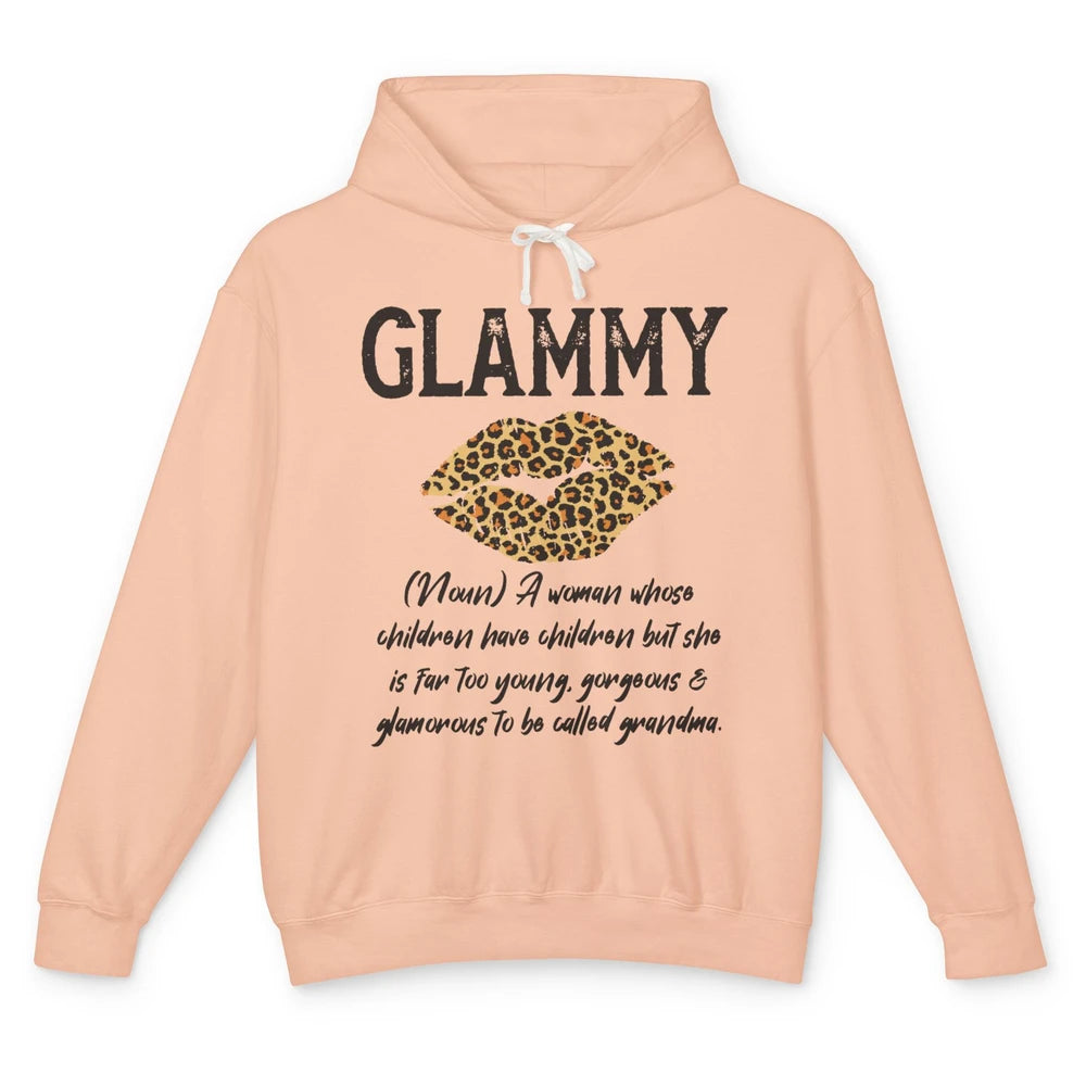 Glammy Lips Leopard Glamma Like a Normal Grandma New Grandma Unisex Lightweight Hoodie