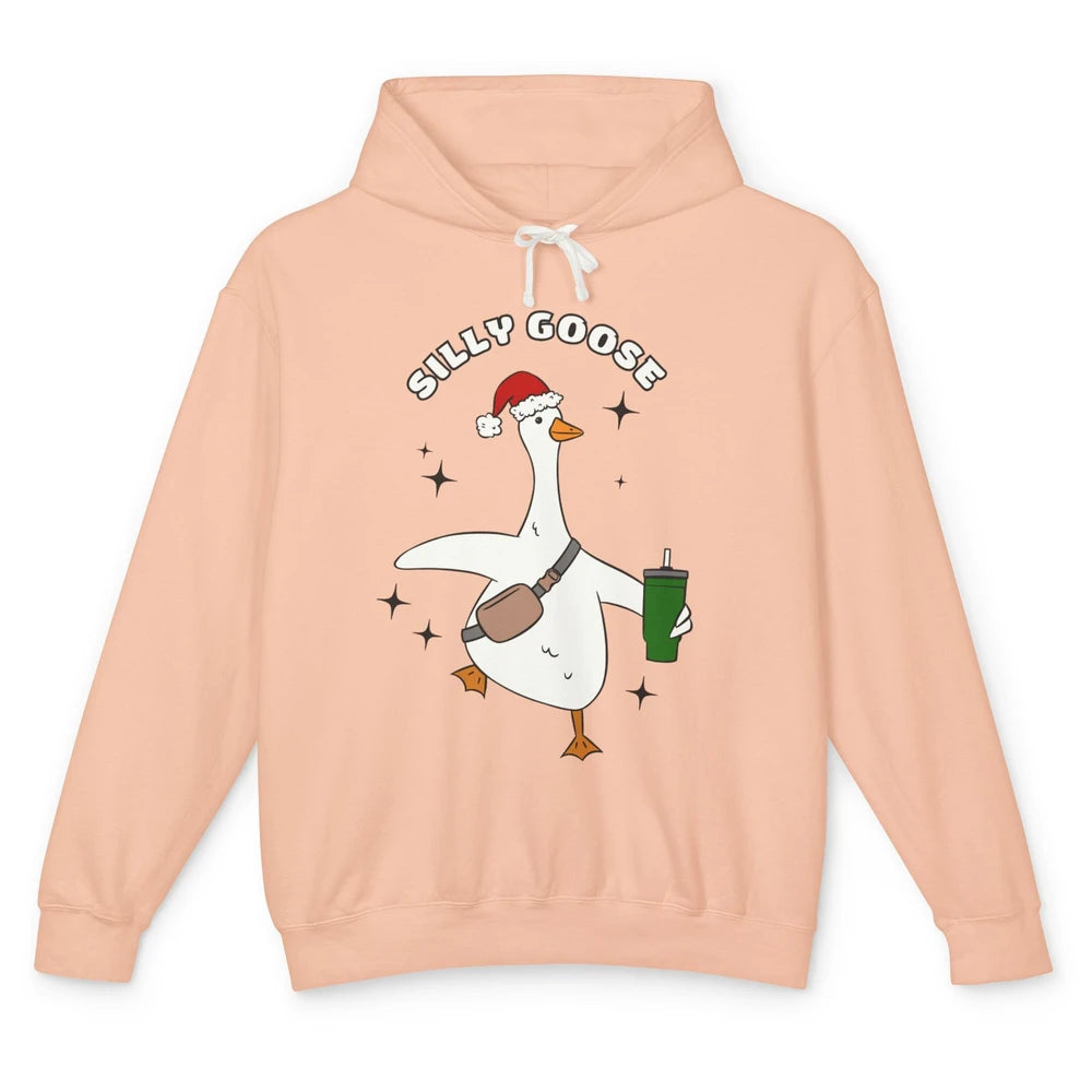 Funny Silly Goose Boojee Christmas Goose Bag And Cup Holiday Unisex Lightweight Hoodie