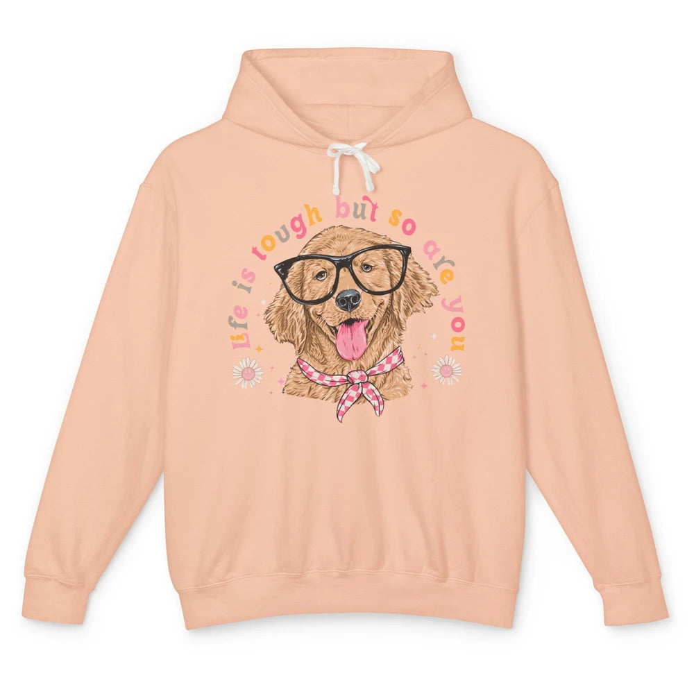 Life Is Tough But So Are You Funny Dog Glasses Dog Lovers Unisex Lightweight Hoodie