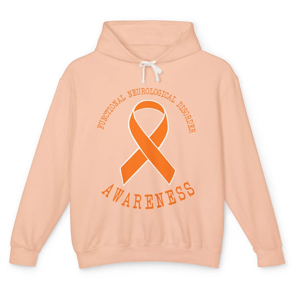 Functional Neurological Disorder Awareness FND Orange Ribbon Unisex Lightweight Hoodie