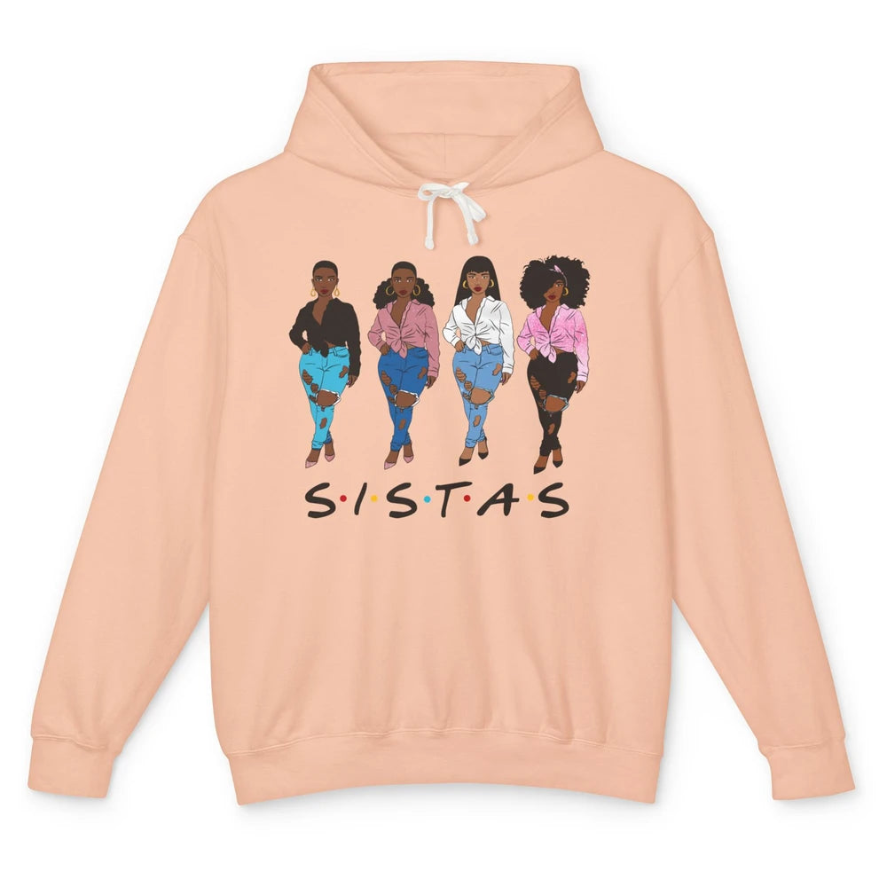 Sistas Awesome Afro African Black Women Melanin Sisters Gift Unisex Lightweight Hoodie