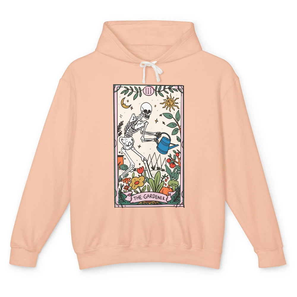 Gardening Because Murder Is Wrong Tarot Skeleton Gardener Unisex Lightweight Hoodie