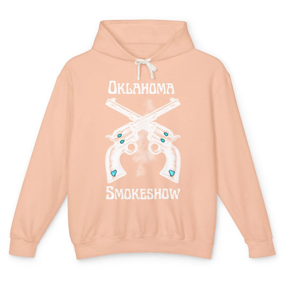 Retro Cowgirl Oklahoma Smokeshow Western Country Small Town Unisex Lightweight Hoodie