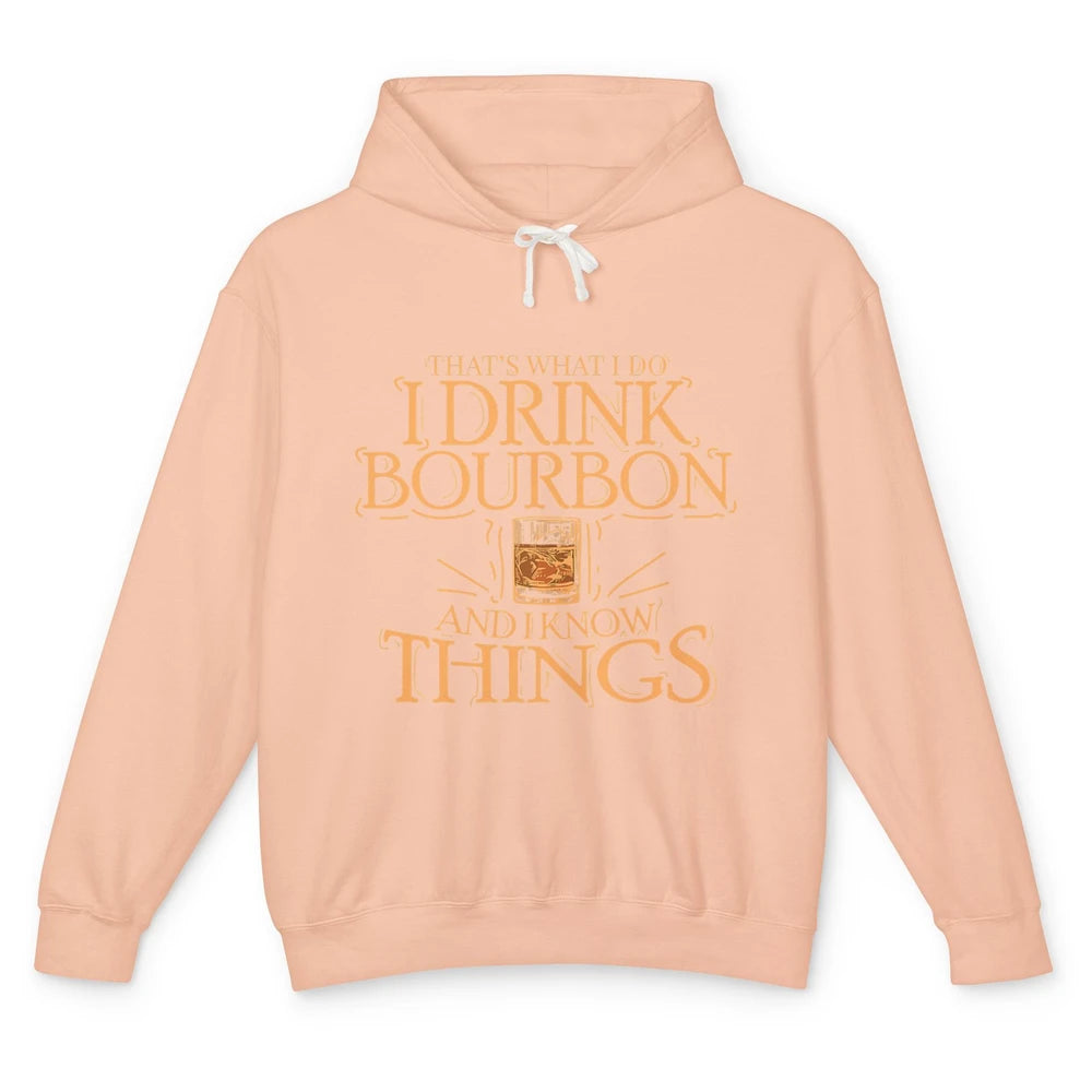 Drink Bourbon And Know Things Vintage Wine Alcohol Drink Unisex Lightweight Hoodie