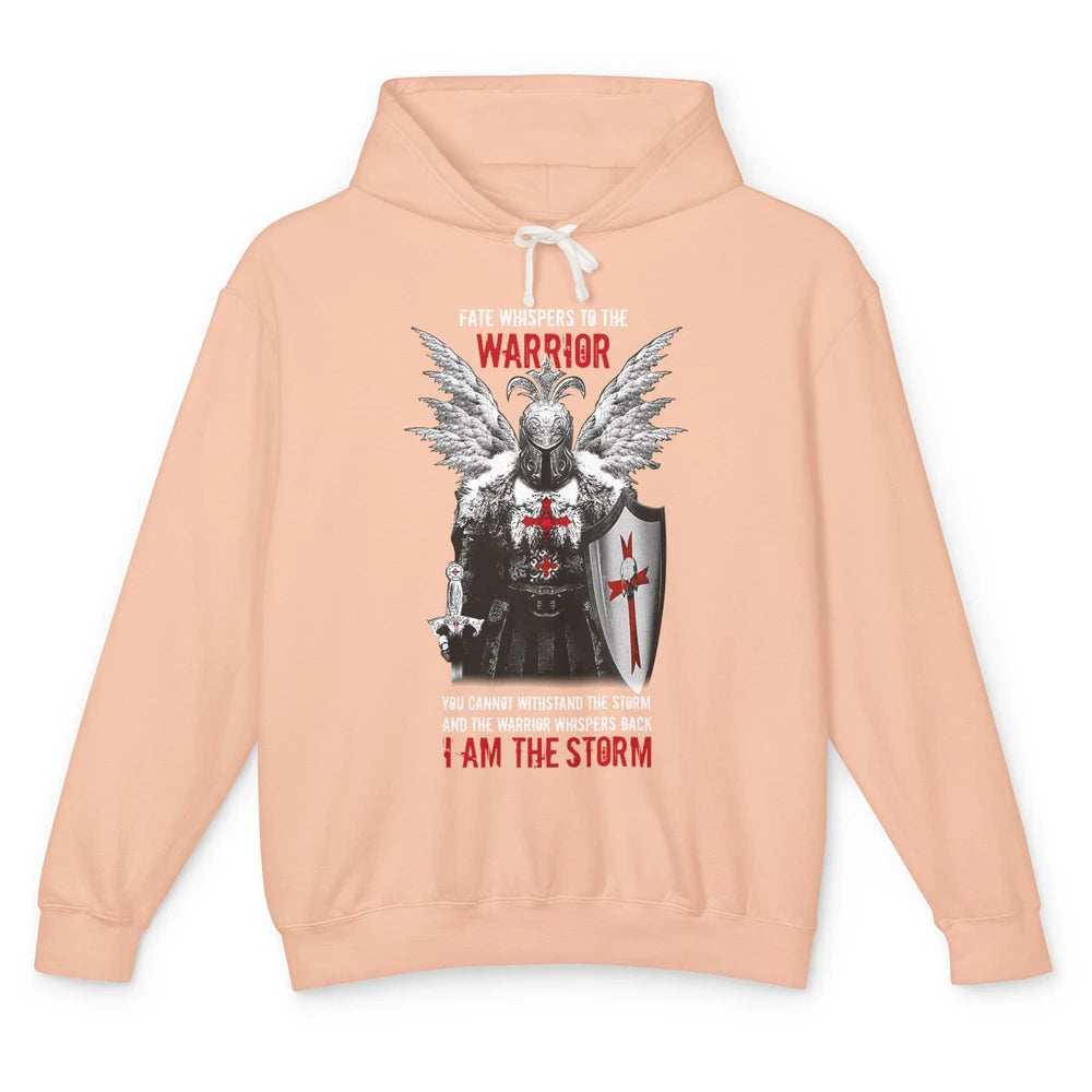 Knight Templar Fate Whispers To The Warrior Christian Belief Unisex Lightweight Hoodie