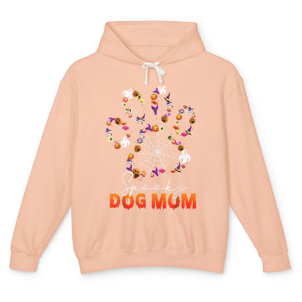 Cute Dog Mom Paw Mother Spider Happy Halloween Spooky Season Unisex Lightweight Hoodie