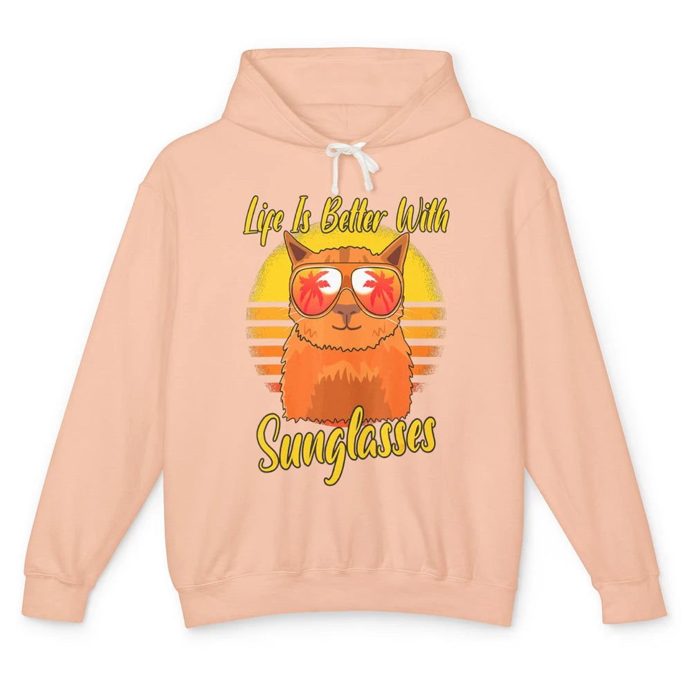 Better Sunglasses Orange Cat Summer Holiday Beach Vacation Unisex Lightweight Hoodie