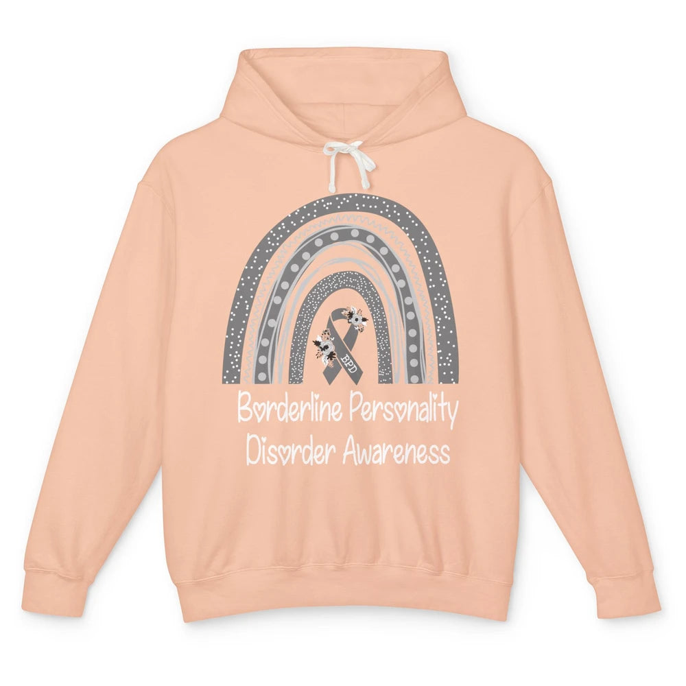 Borderline Personality Disorder Awareness BPD Gray Rainbow Unisex Lightweight Hoodie