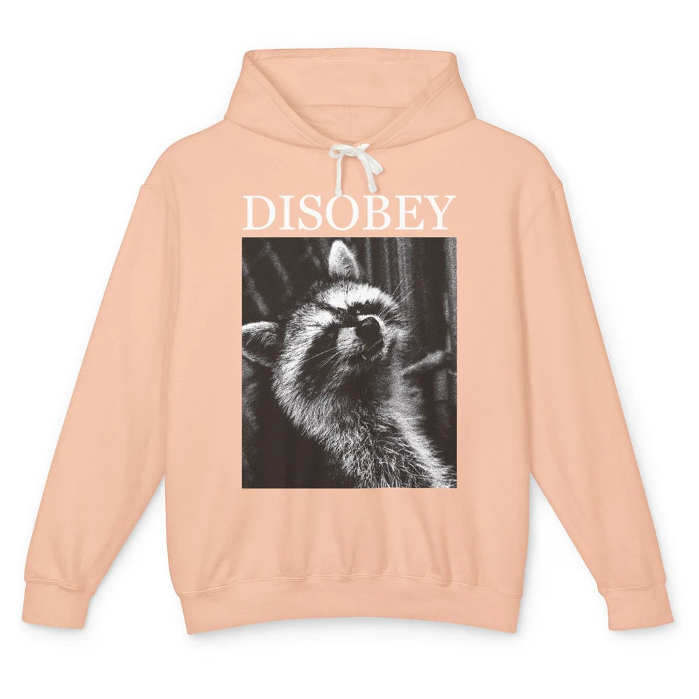 Funny Racoon Disobey Let's Do Crime Raccoon Panda Lovers Unisex Lightweight Hoodie