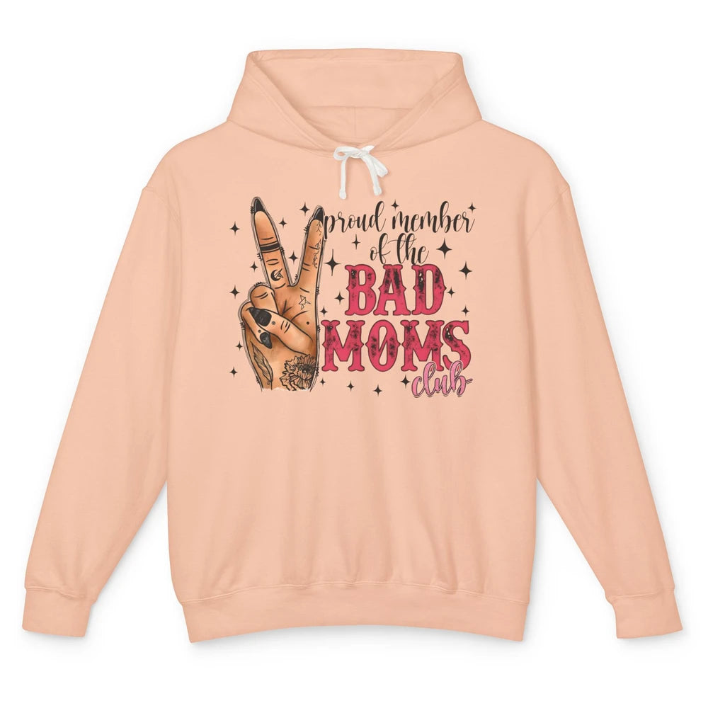 Tattooed Mom Proud Member Of Bad Moms Club Funny Mothers Day Unisex Lightweight Hoodie