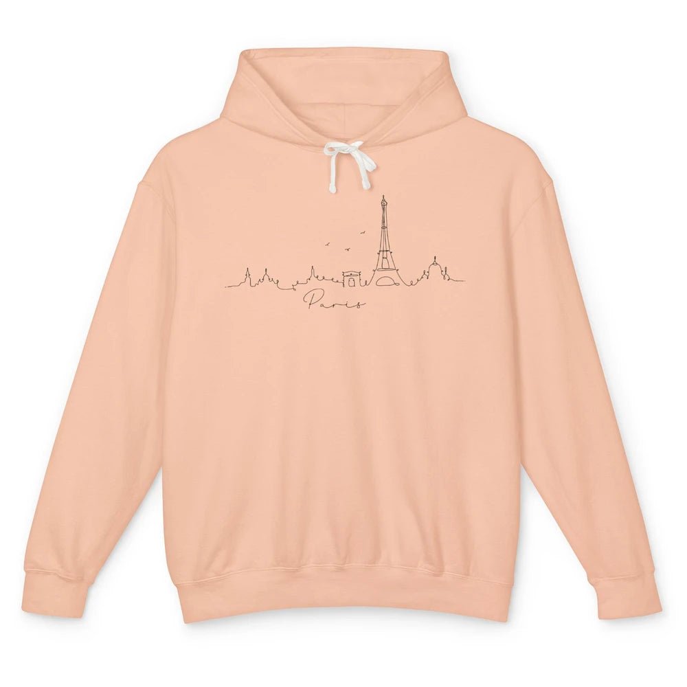 Paris Skyline Paris Eiffel Tower Souvenir Gift France Travel Unisex Lightweight Hoodie