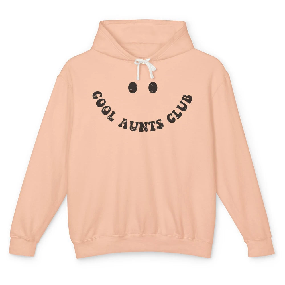 Retro Cool Aunts Club Funny Smiling Face Auntie Sister Unisex Lightweight Hoodie