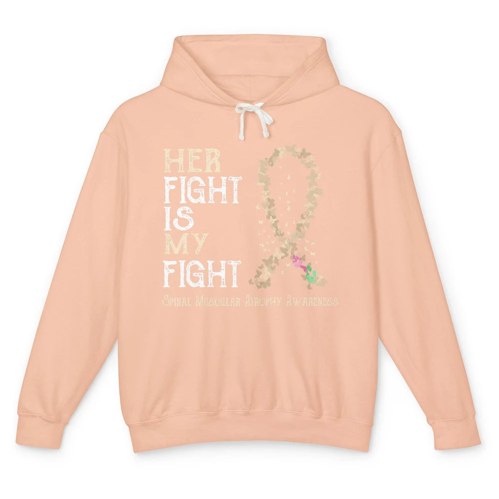 Her Fight My Fight Cream Ribbon Spinal Muscular Atrophy SMA Unisex Lightweight Hoodie