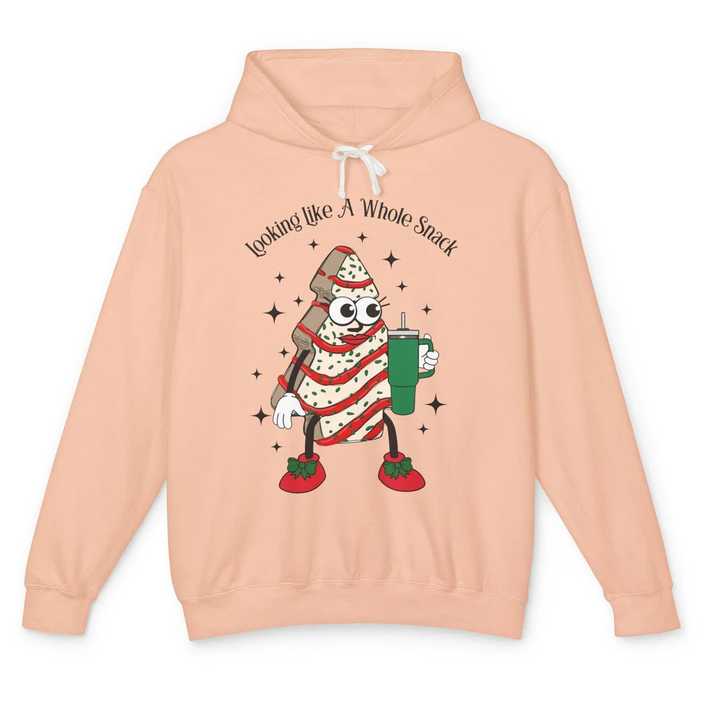 Funny Christmas Tree Cake Out Here Look Like A Snack Unisex Lightweight Hoodie