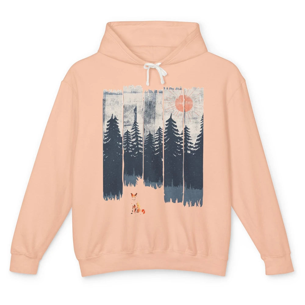 A Fox In The Wild Nature Sunset Wildlife In The Wilderness Unisex Lightweight Hoodie