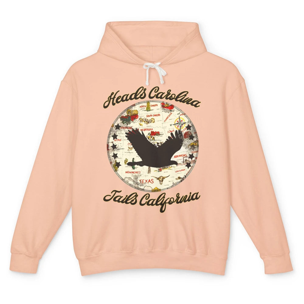 Vintage Heads Carolina Tail California Western Country Unisex Lightweight Hoodie