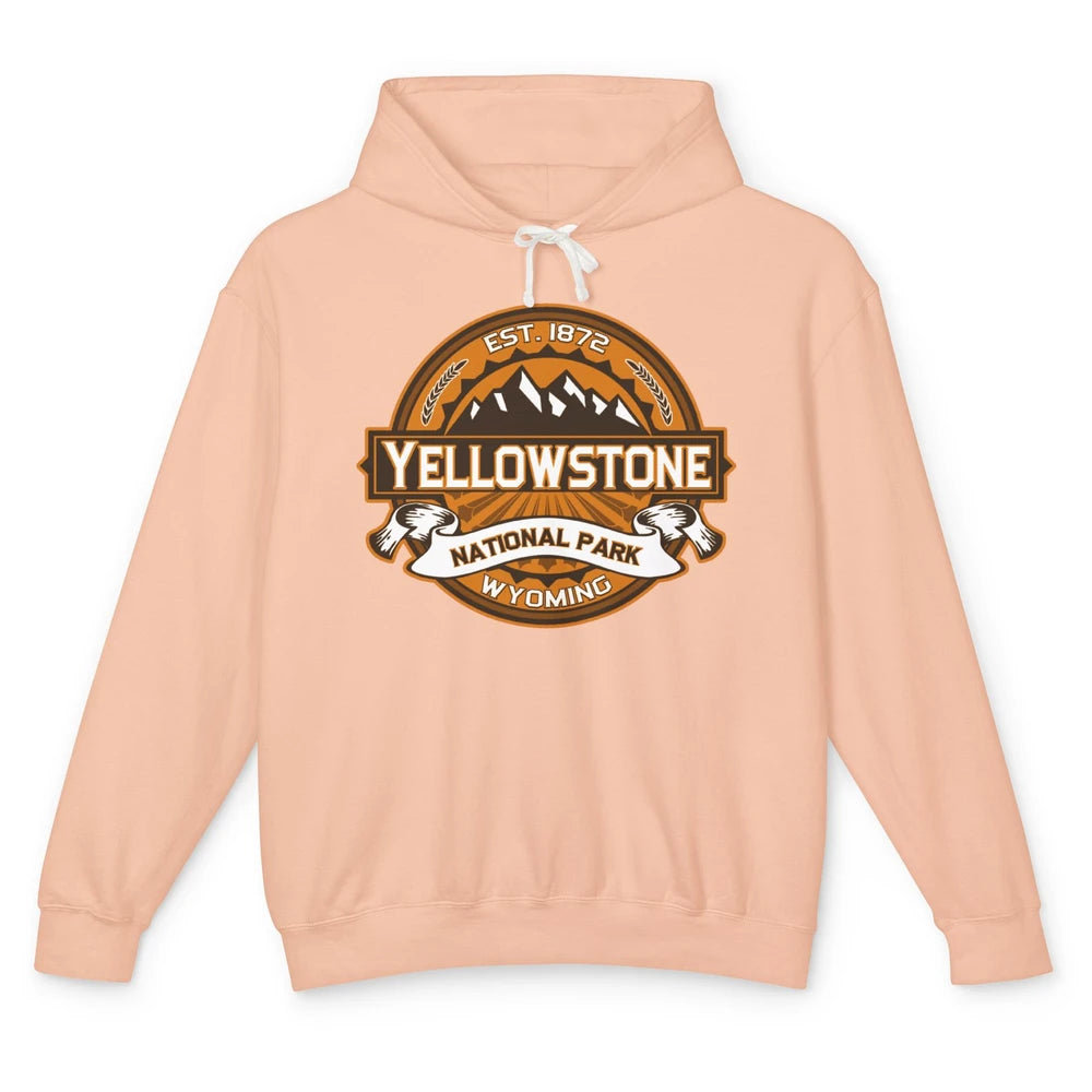 Yellowstone National Park Wyoming Golden Mountains Vintage Unisex Lightweight Hoodie