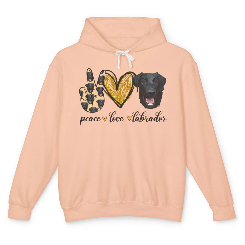 Peace Love Labrador Dog Black Labrador Retriever Dad Mom Unisex Lightweight Hoodie