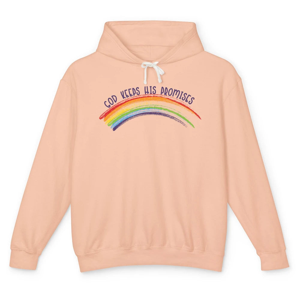 Leopard Rainbow God Keeps His Promises Christian Religious Unisex Lightweight Hoodie