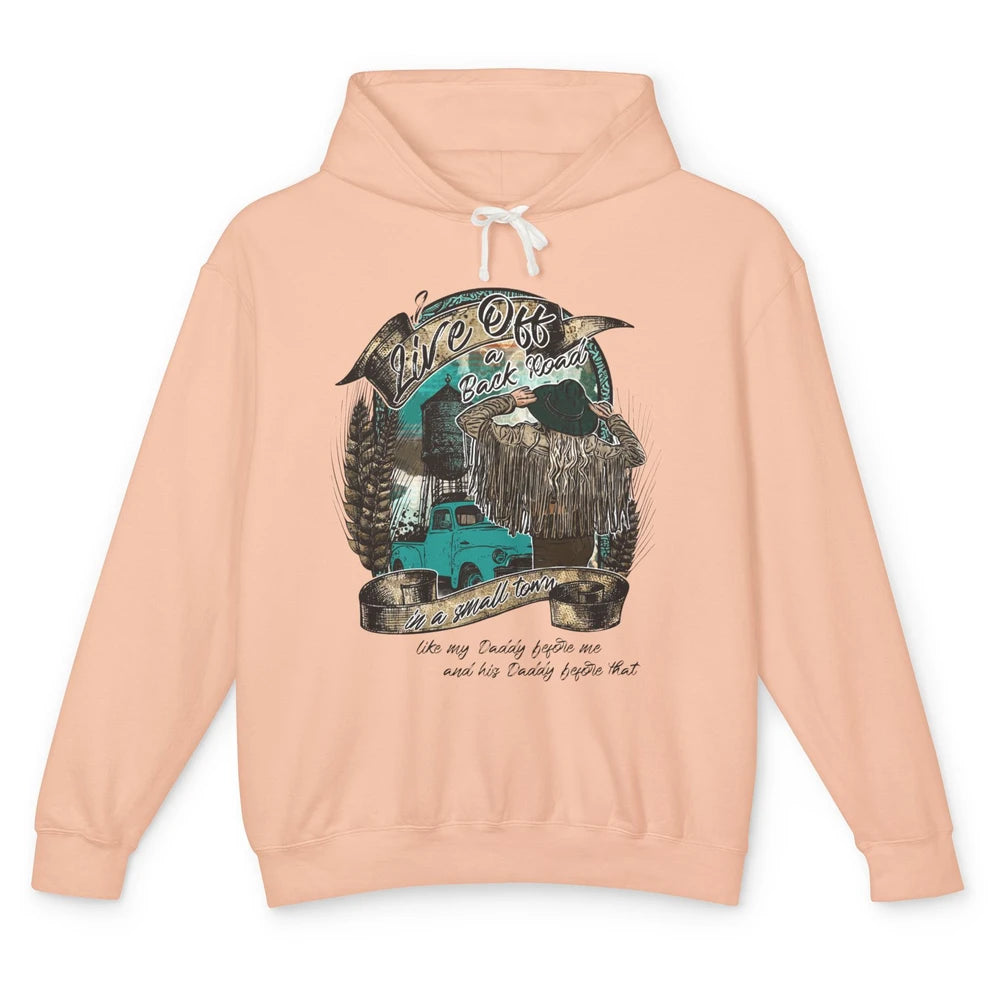 Retro Country Girl Truck Live Off A Back Road Western Town Unisex Lightweight Hoodie