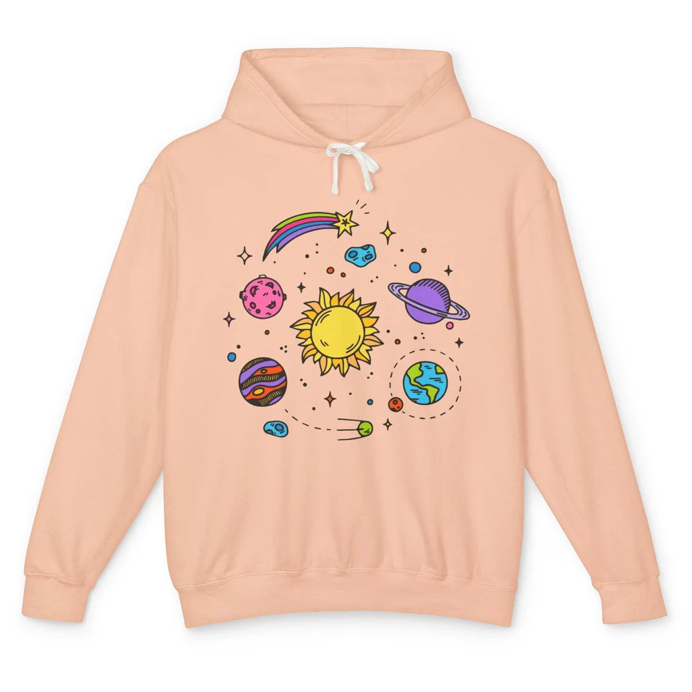 Solar System Space Galaxy Outer Space Astrology Astronauts Unisex Lightweight Hoodie