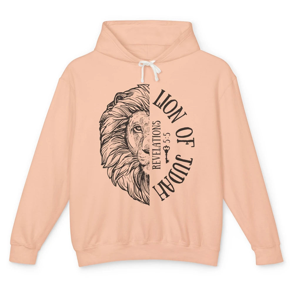 Yeshua Lion Of Judah Bible Verse Christian Faith Religious Unisex Lightweight Hoodie