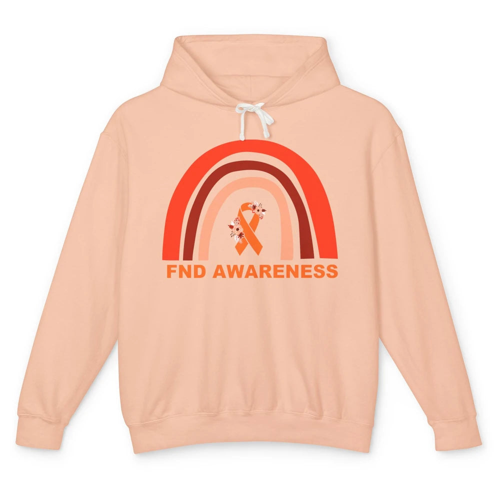 Functional Neurological Disorder Awareness FND Orange Ribbon Unisex Lightweight Hoodie