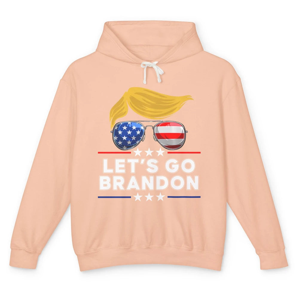 US Flag Glasses Trump Let's Go Brandon Conservative Liberal Unisex Lightweight Hoodie