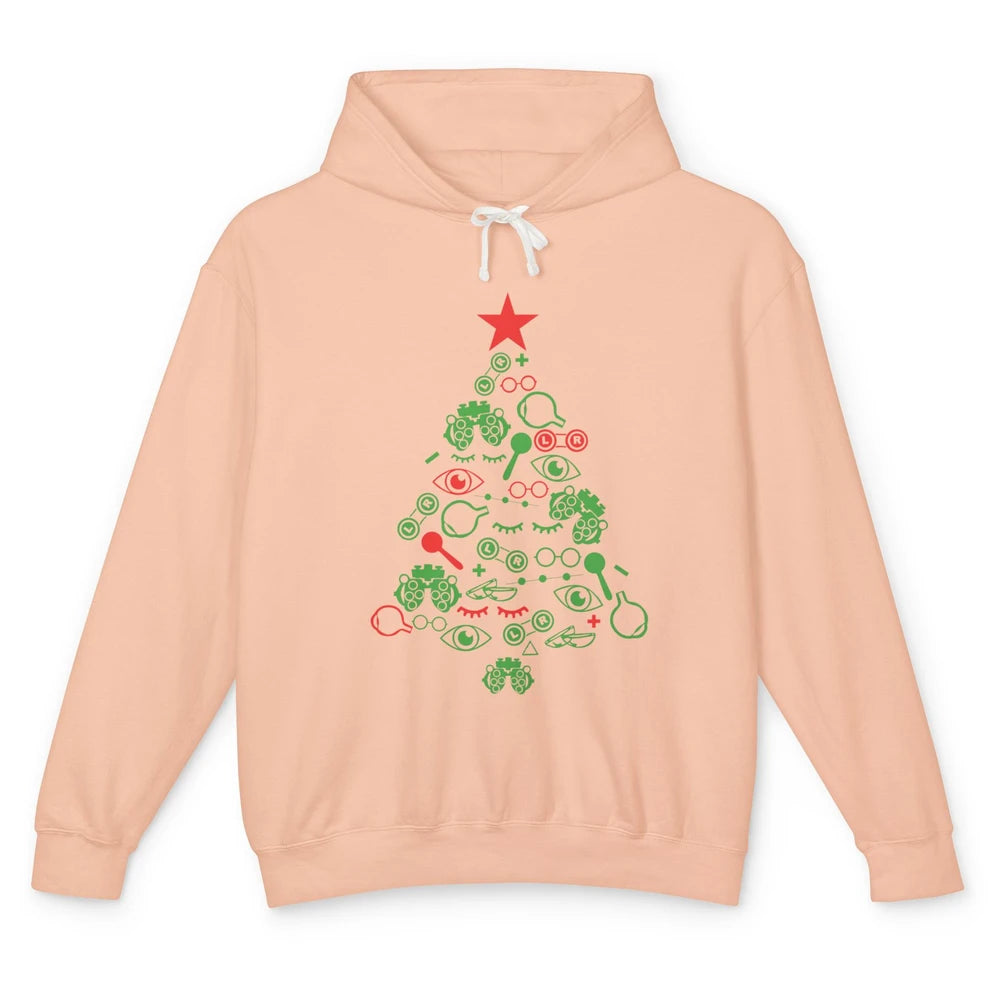 Funny Optometrist Symbols Christmas Tree Optician Optometry Unisex Lightweight Hoodie