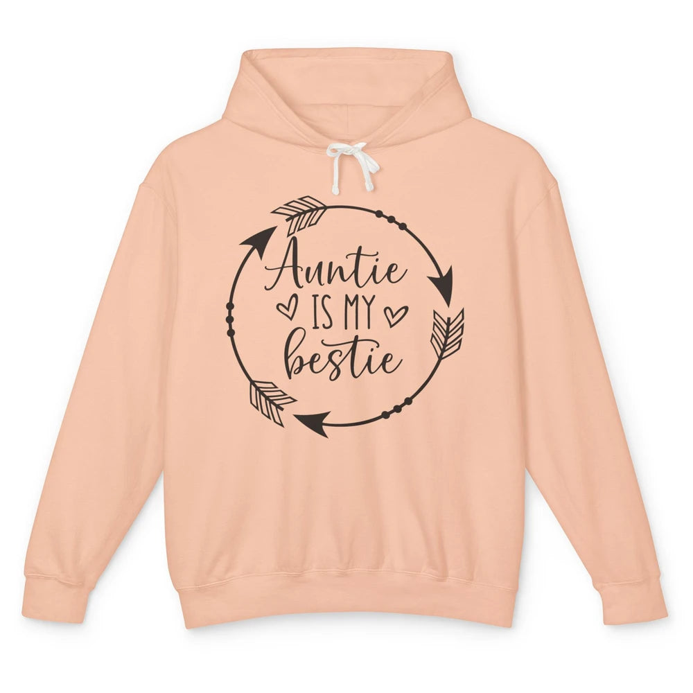 Funny Arrow Auntie Is My Bestie Auntie Niece Nephew Gift Unisex Lightweight Hoodie