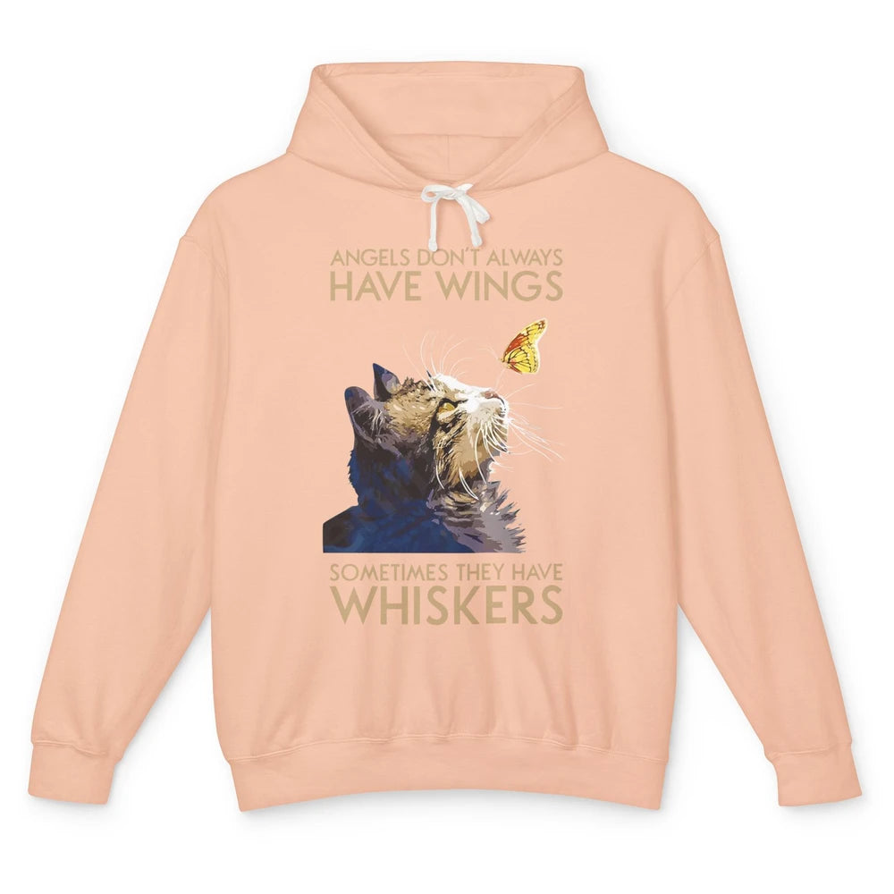 Angels Don't Always Have Wings Sometimes They Have Whiskers Unisex Lightweight Hoodie