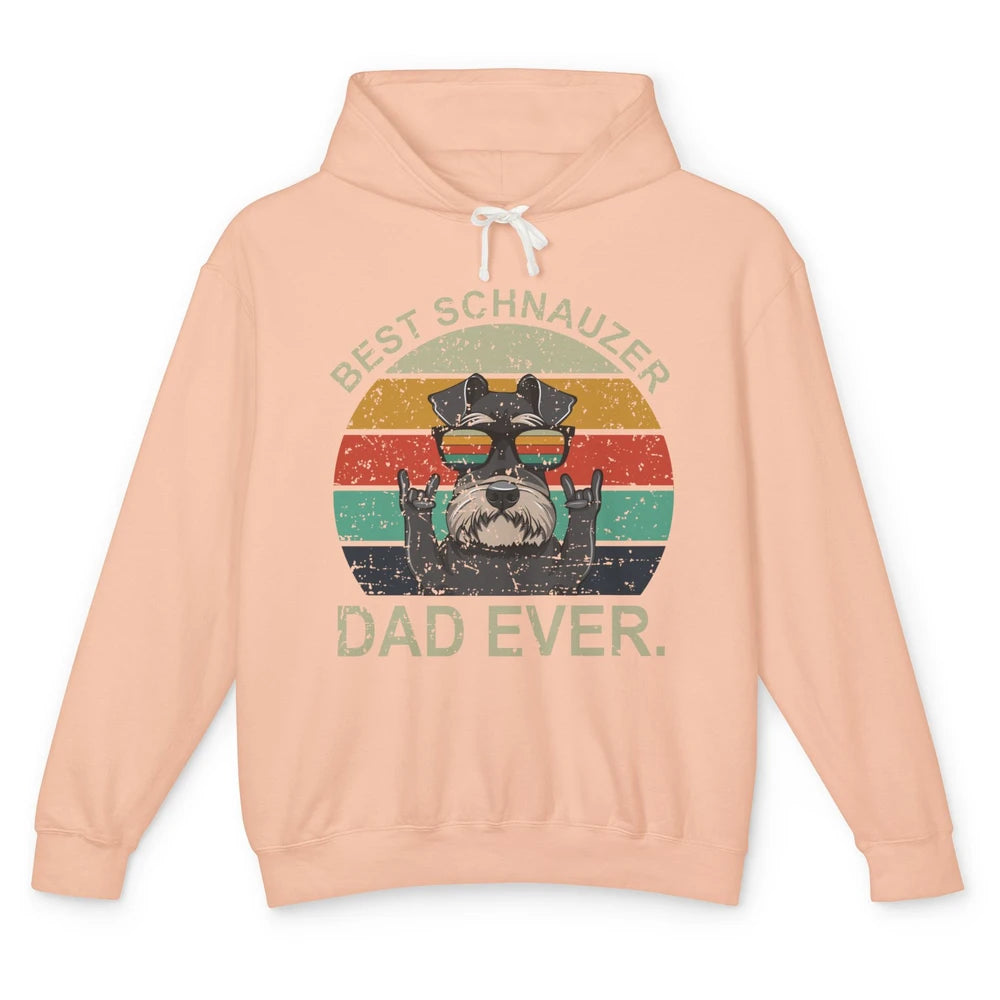 Vintage Sunset Best Schnauzer Dad Ever Father's Day Unisex Lightweight Hoodie