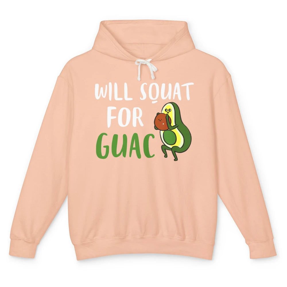 Funny Will Squad For Guac Guacamole Avocado Workout Gym Pun Unisex Lightweight Hoodie