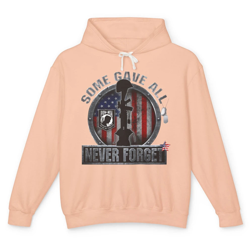 Retro US Veteran Some Gave All Never Forget Memorial Day Unisex Lightweight Hoodie