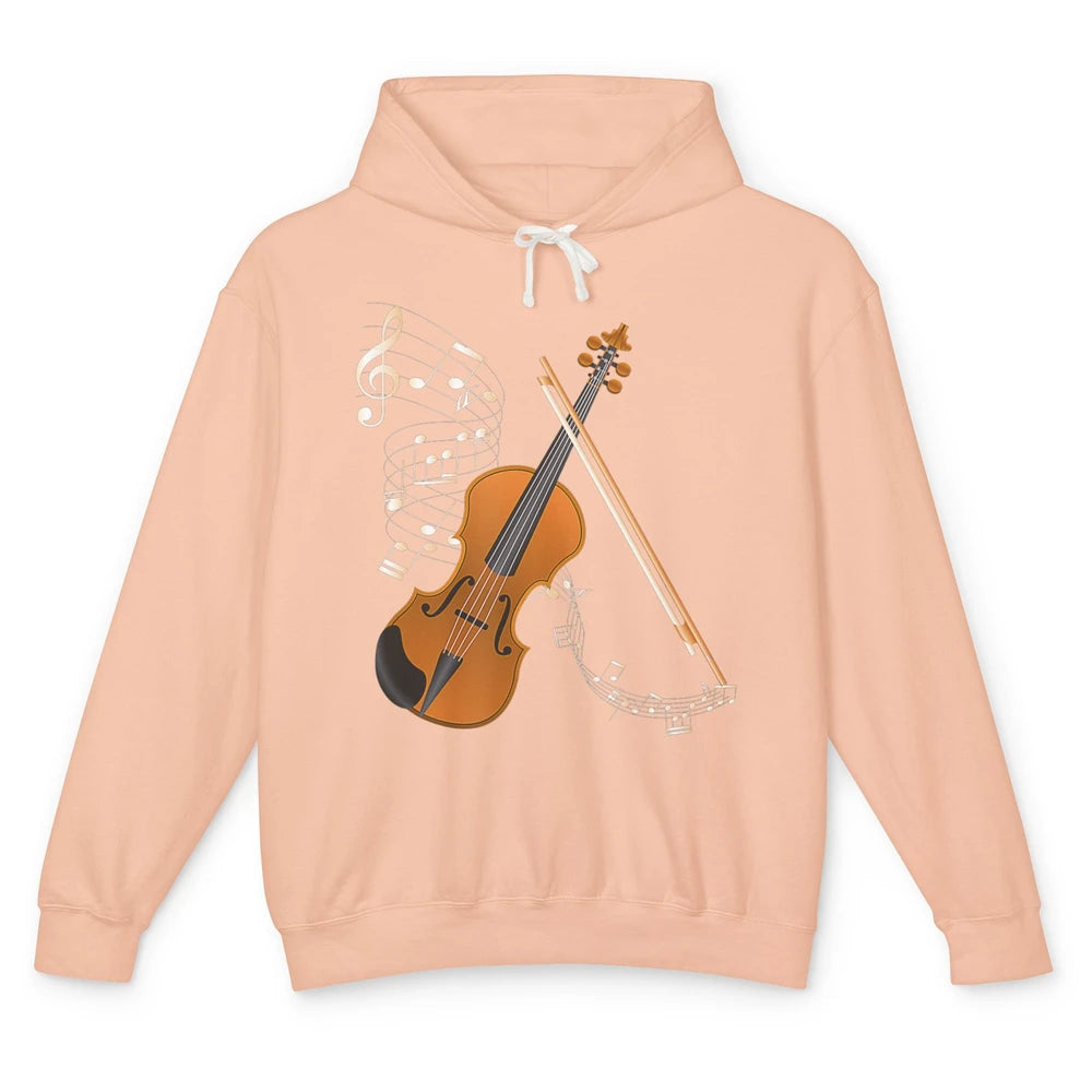 Orchestra Violin Player Retro Violinist Musical Instrument Unisex Lightweight Hoodie