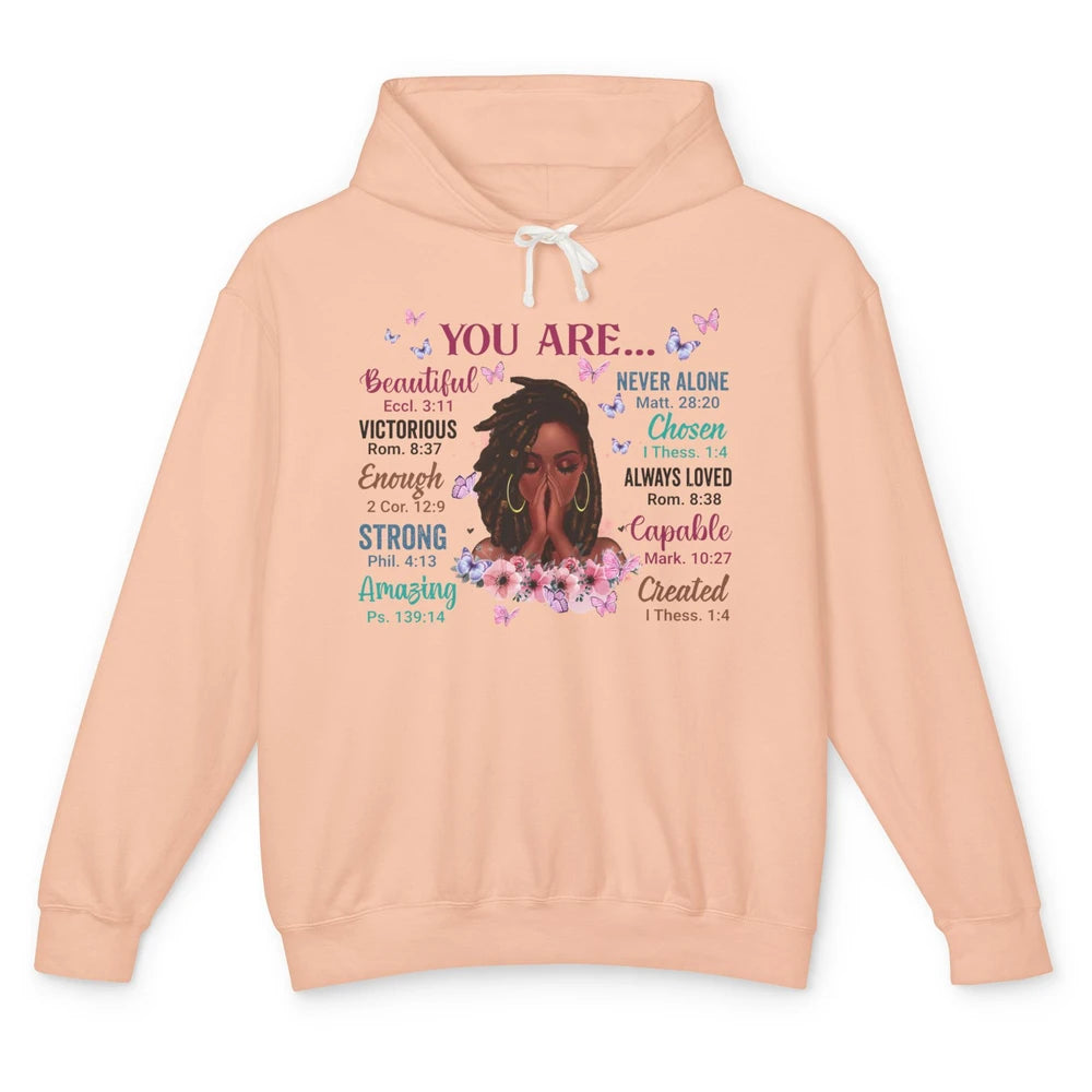 Black Girl God Says I Am Afro Woman Christian Religious Gift Unisex Lightweight Hoodie