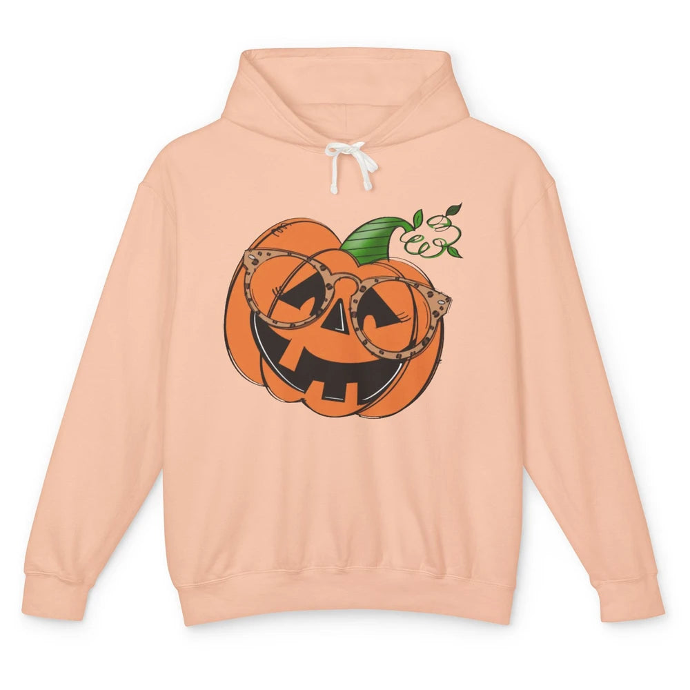 Optometrist Pumpkin Leopard Glasses Halloween Optician Gift Unisex Lightweight Hoodie