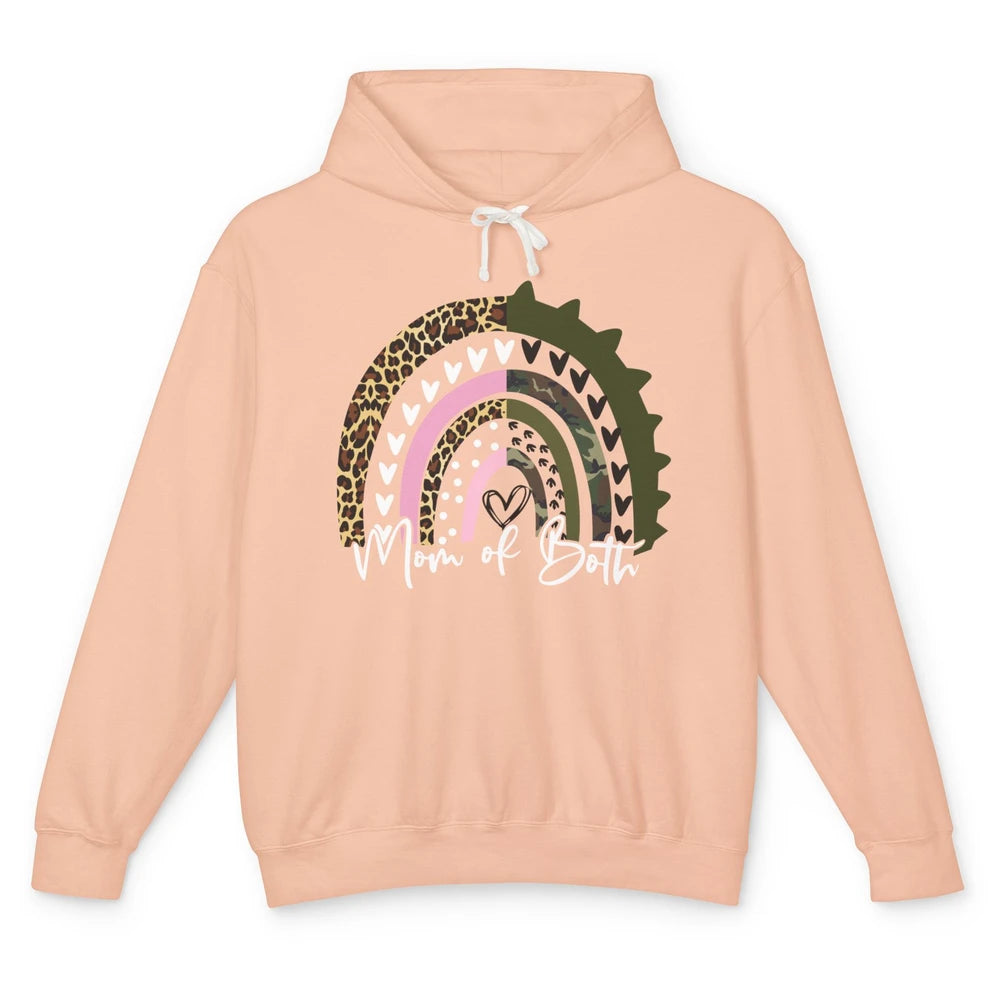 Leopard Rainbow Mother of Daughter And Son Mom of Both Gift Unisex Lightweight Hoodie