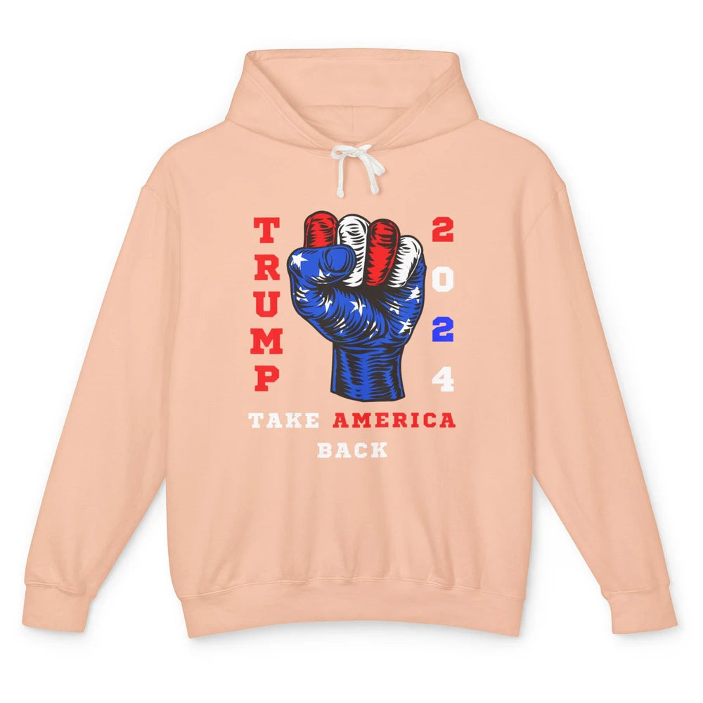 Take America Back 2024 Funny Vote Trump Republicans Vote Unisex Lightweight Hoodie