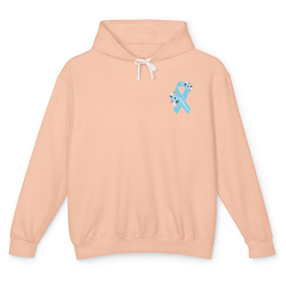 Hashimoto's Awareness Floral Teal Ribbon Hashimoto's Disease Unisex Lightweight Hoodie