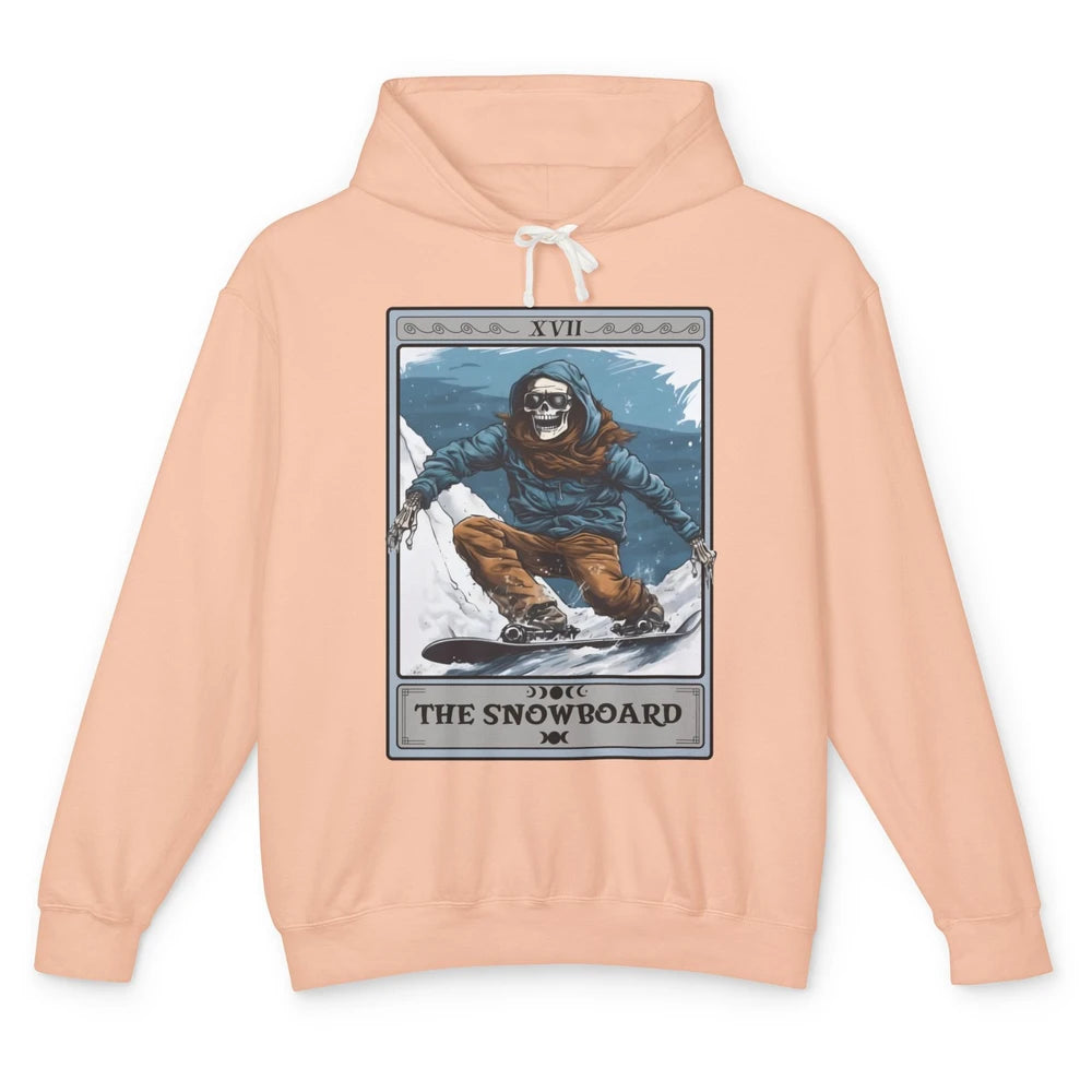 Skeleton The Snowboard Tarot Card Halloween Snowboarder Life Unisex Lightweight Hoodie