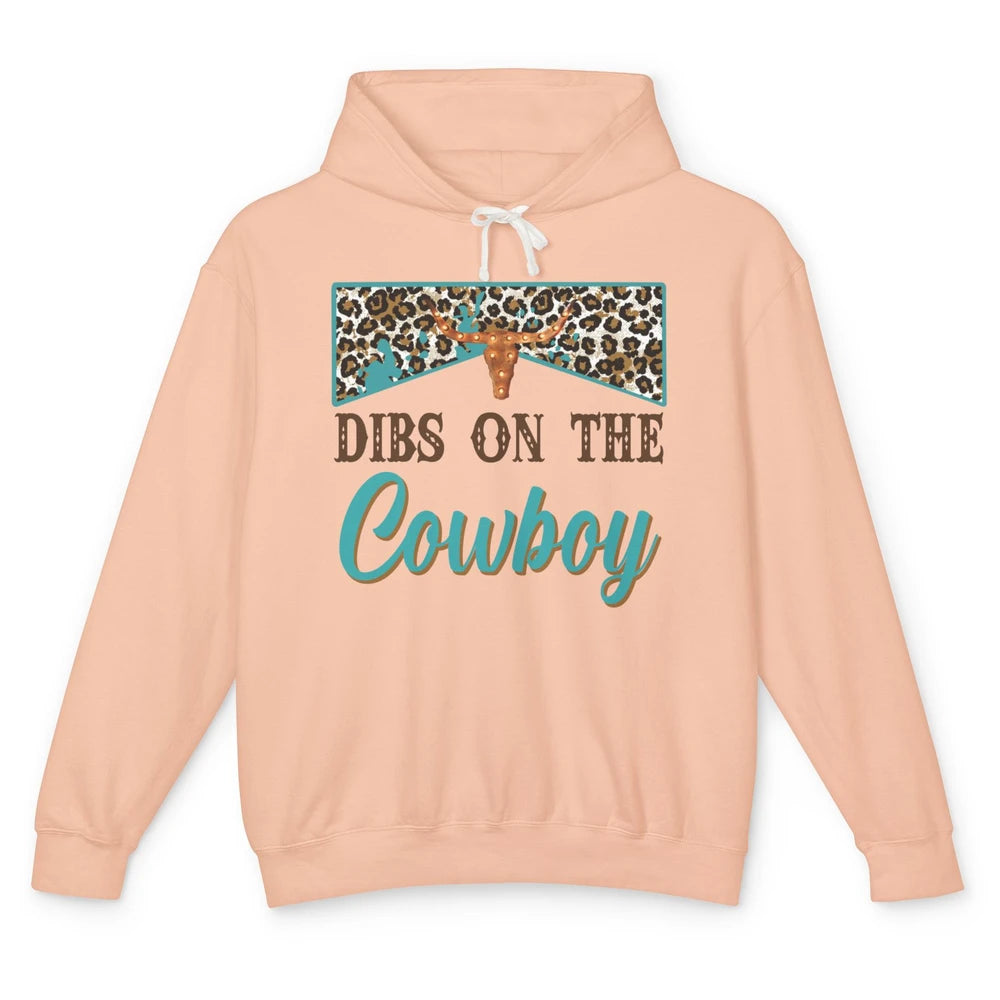 Leopard Bull Skull Dibs On The Cowboy Western Country Cowboy Unisex Lightweight Hoodie