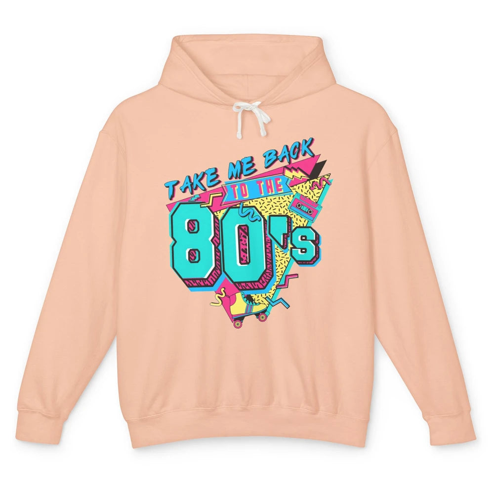 Vintage Take Me Back To The 80s Cassette Retro Rainbow Child Unisex Lightweight Hoodie