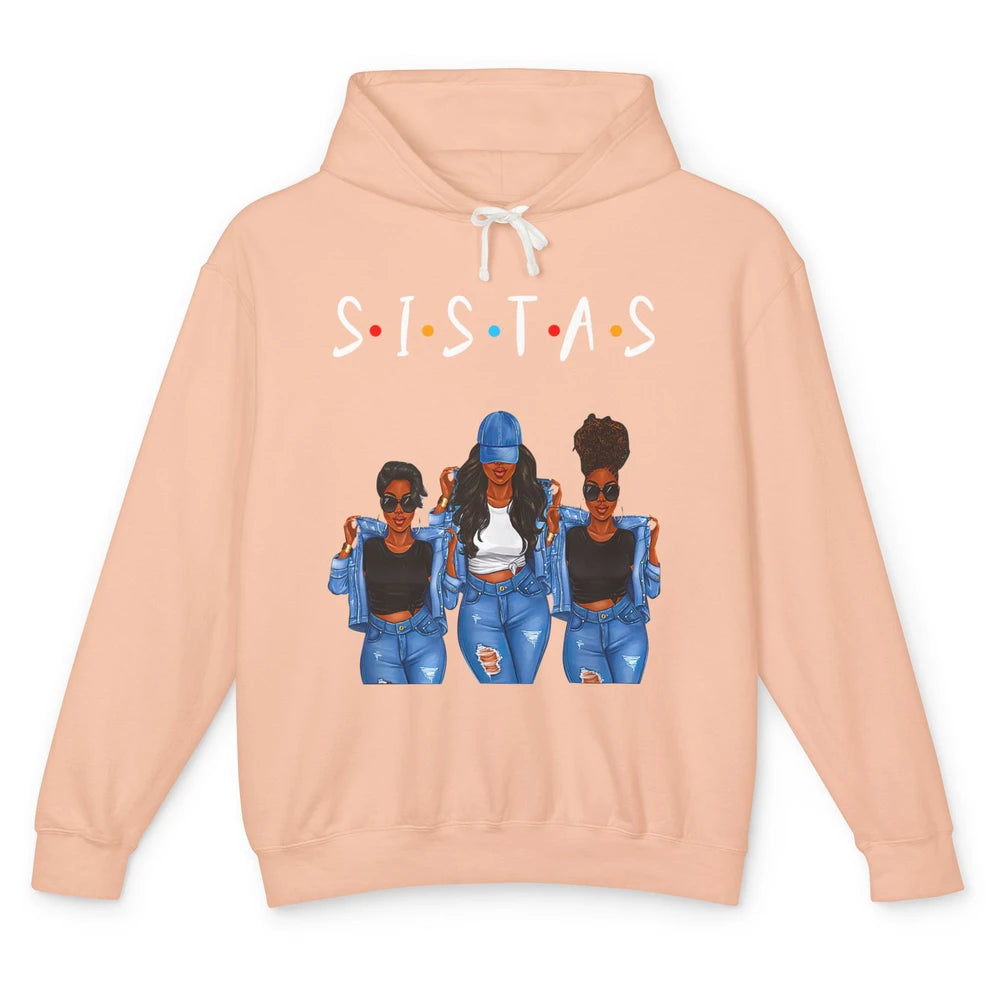 Sistas Awesome Afro Girl Together Black Girls Melanin Bestie Unisex Lightweight Hoodie